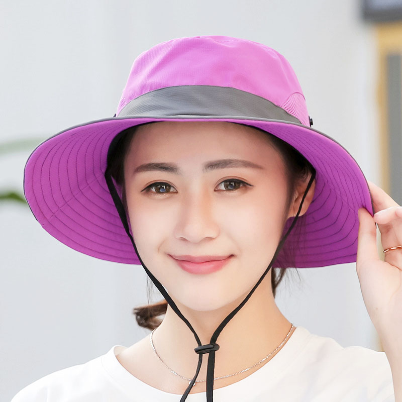 Mũ tai bèo vành rộng có lỗ để cột tóc đuôi ngựa chống nắng/ chống tia UV UPF dành cho trẻ em khi hoạt động ngoài trời