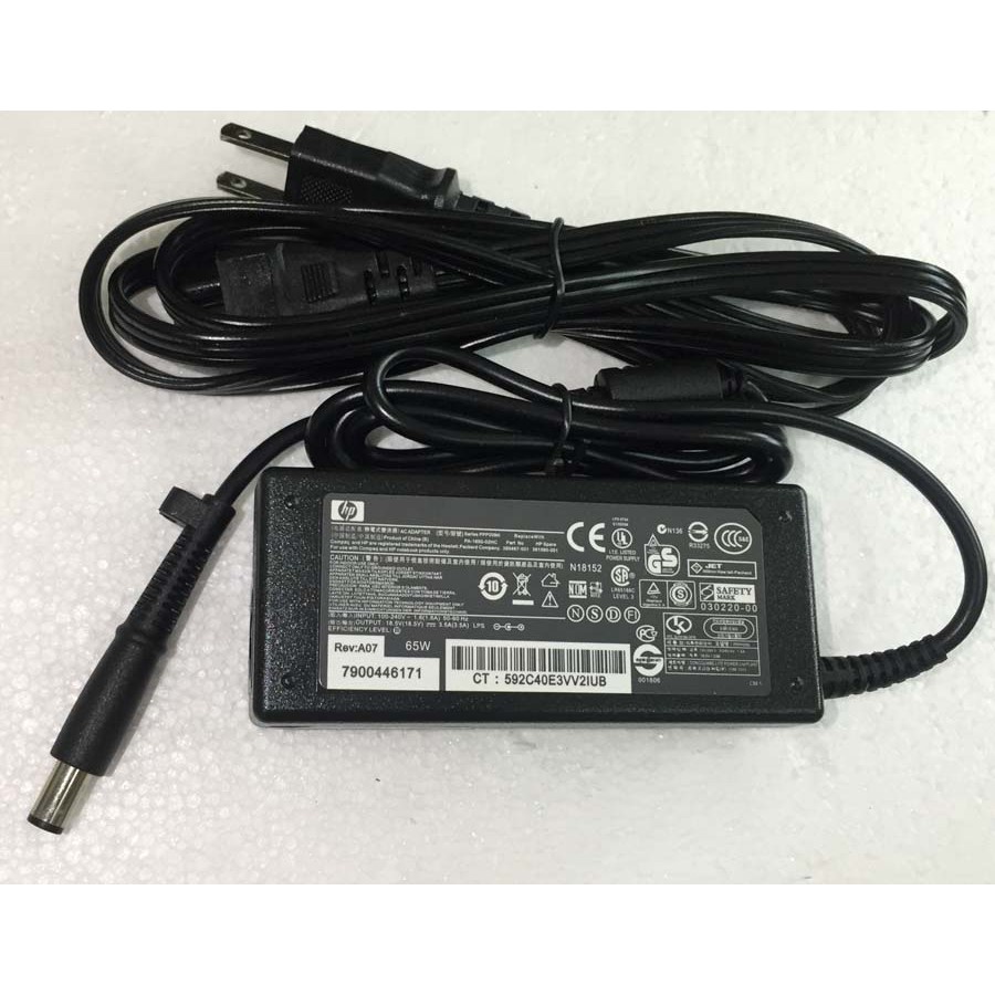 Adapter Laptop Zin HP 18.5V - 3.5A (65W) - Đầu kim