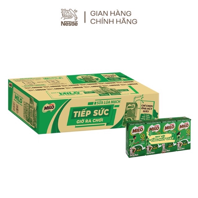 1 thùng Thức uống lúa mạch Milo dây 48hộp x115ml