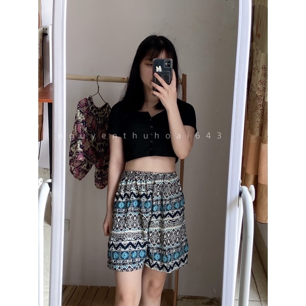 Quần đùi lanh thổ cẩm
