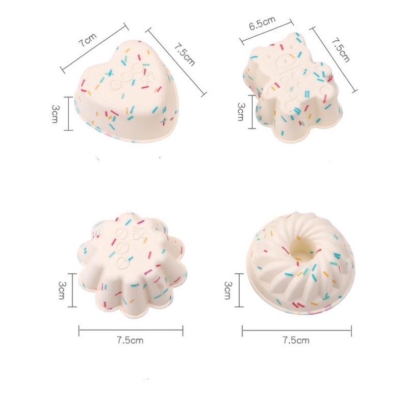 1 khuôn silicon làm bánh Muffin / Cupcake cho bé