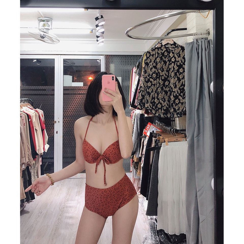 Bikini hai mảnh da báo cam đất có gọng siêu hot ( Ảnh chụp thật 100%)