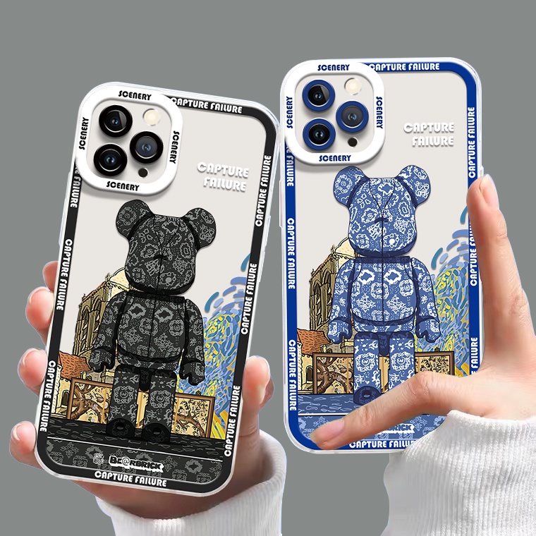 Ốp Điện Thoại Silicon TPU Mềm Trong Suốt Họa Tiết Gấu Cho IPhone 13 12 Pro Max 11 Pro X XR XS Max 6 6S 7 8 Plus