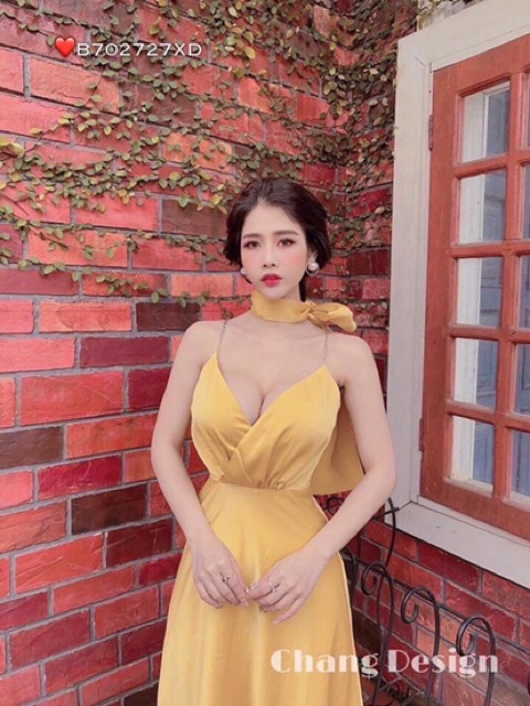 Đầm maxi phi vàng | BigBuy360 - bigbuy360.vn