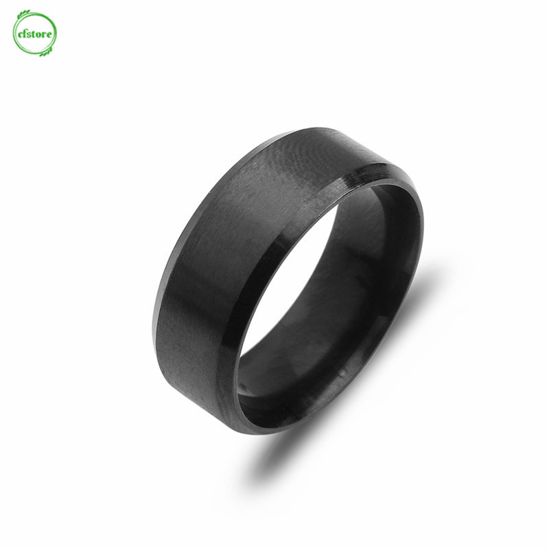 CF Simple Punk Stainless Steel Matte Brushed Ring For Men Jewelry Gift