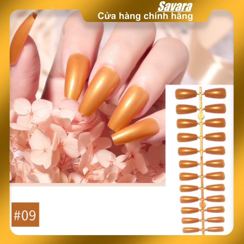 Móng tay giả kiểu Ballerina dài 24 cái/thanh màu 09