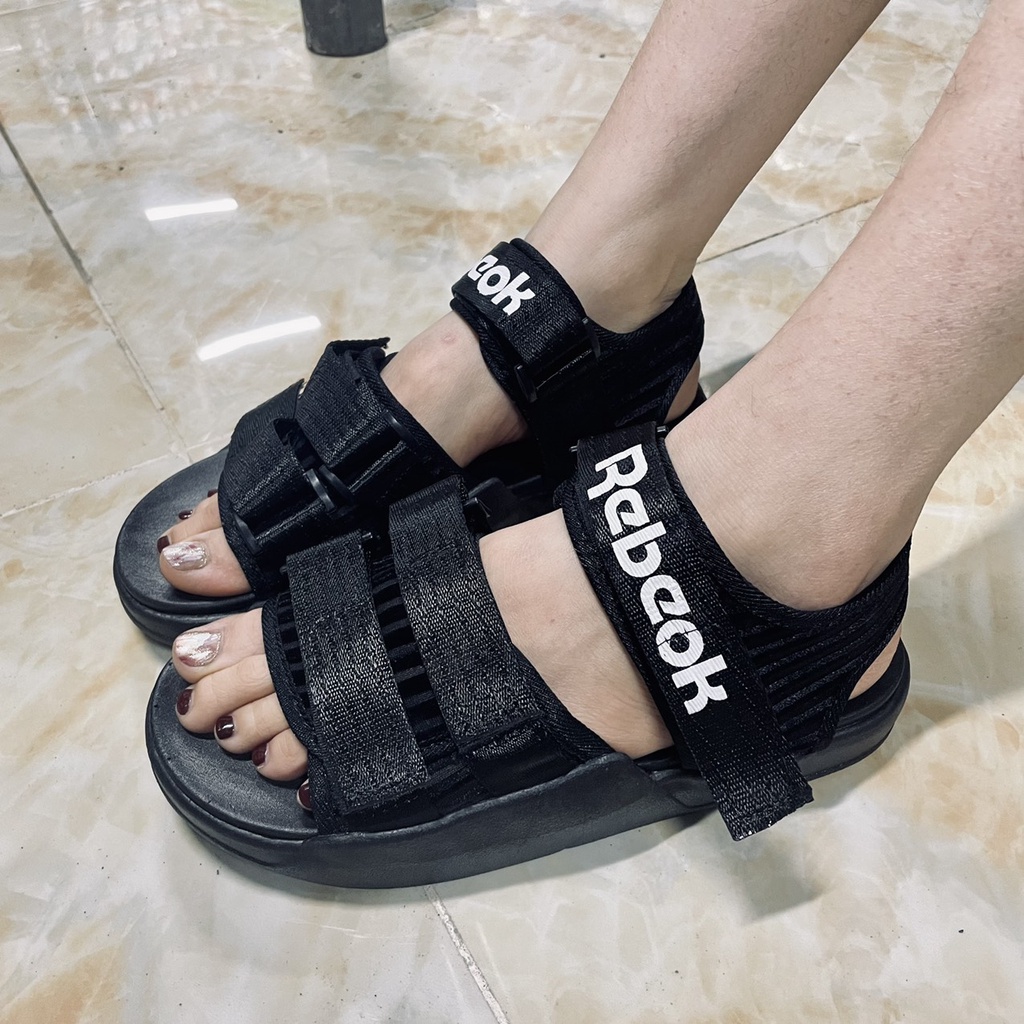 [Mã 44FASHIONSALE1 giảm 10k đơn từ 50k] (VIDEO) Sandal nữ học sinh 3 quai chữ kẻ trắng gắn cúc 1 BÔNG