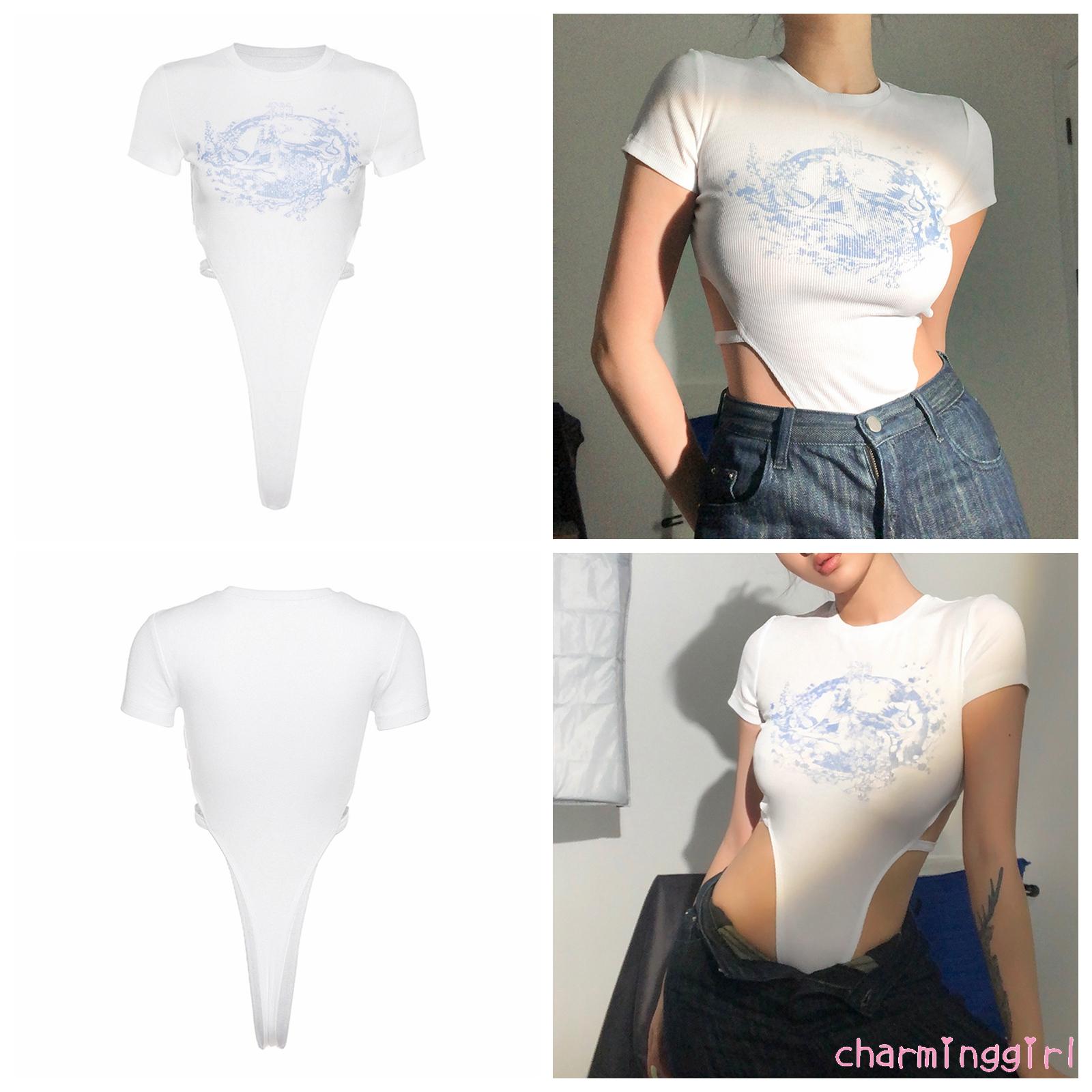 Bodysuit Nữ Ngắn Tay Cổ Tròn Hở Eo Quyến Rũ | BigBuy360 - bigbuy360.vn