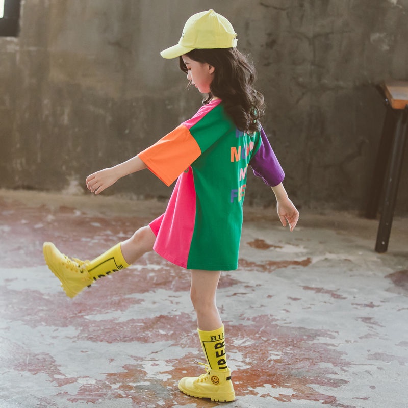 Đầm Thun Cotton Ngắn Tay Dáng Rộng Thời Trang Mùa Hè Cho Nữ