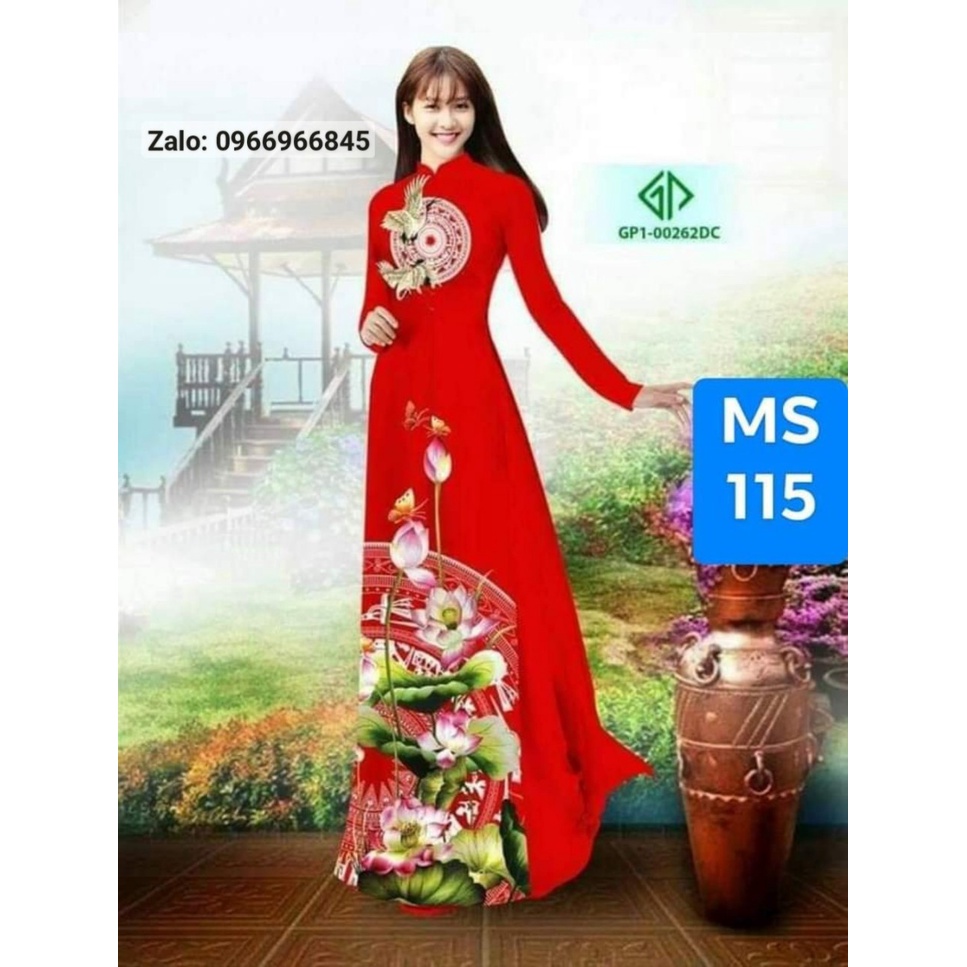 Áo dài in 3D hoa sen_Áo Dài Đan Linh