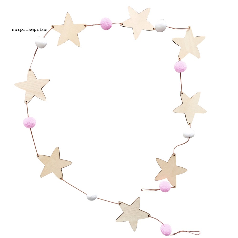 Phụ kiện treo trang trí hình ngôi sao bằng gỗ xinh xắn