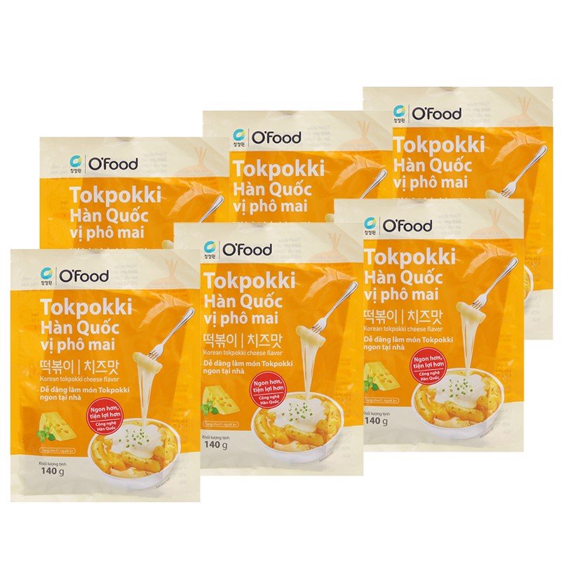 LỐC 6 GÓI BÁNH GẠO TOKPOKKI HÀN QUỐC O'FOOD VỊ PHÔ MAI 140G/GÓI