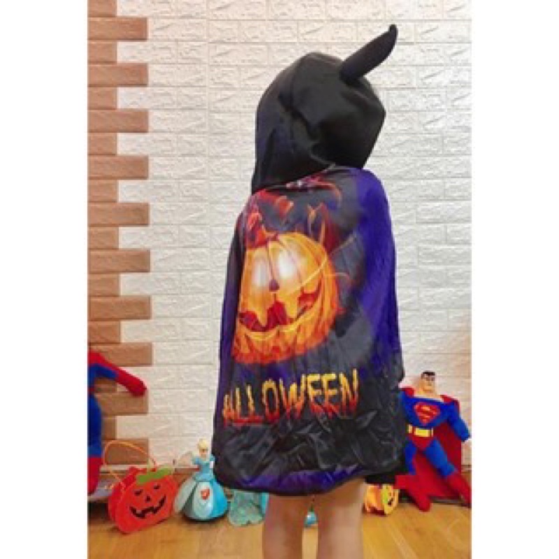 Bộ choàng sừng tiểu quỷ in hình 3D hoá trang cosplay HALOWEEN/áo choàng tiểu quỷ