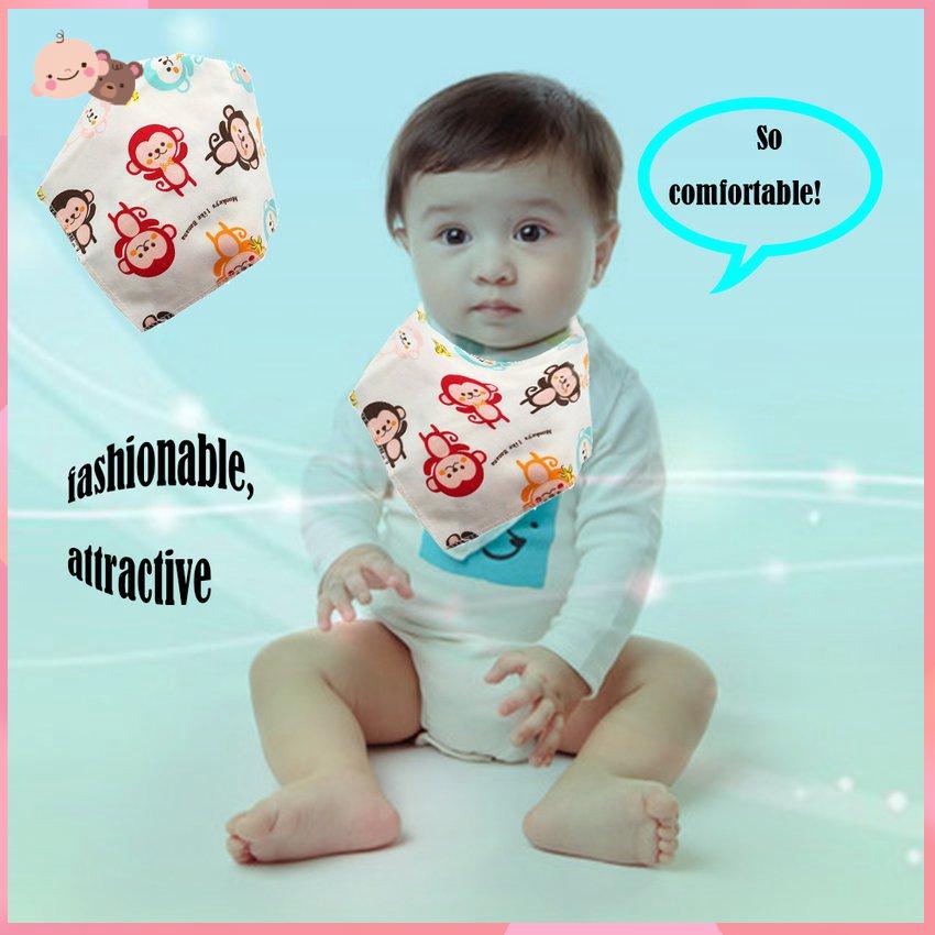 Khăn yếm tam giác bằng cotton có cúc bấm cho bé yêu cao cấp