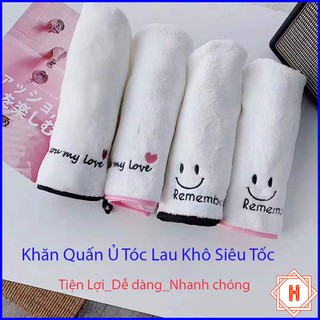  Khăn Quấn Ủ tóc, Làm Khô Tóc Siêu Tốc { H }