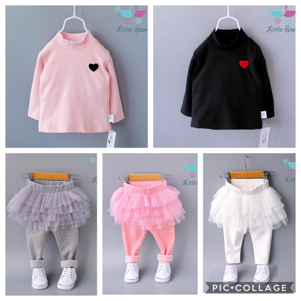(SALE 50k) Áo thun & váy legging bé gái
