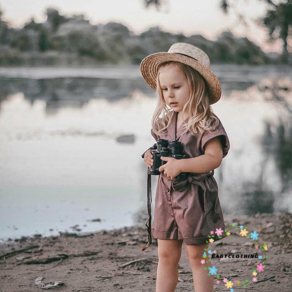 Set áo liền quần hai dây kèm băng đô dễ thương cho bé