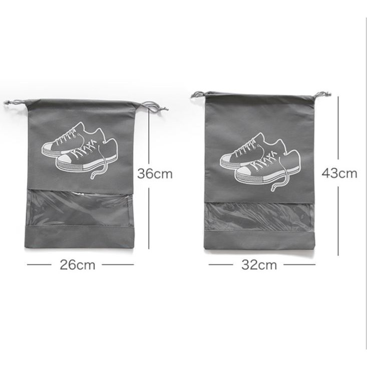 Túi đựng giày dép màu xanh biển có dây rút chống bụi 43x29cm