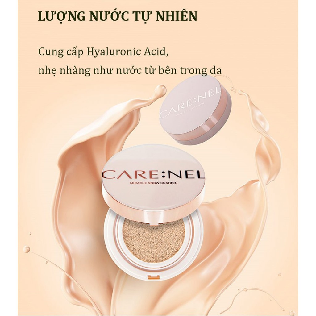 Phấn Nước Chống Nắng, Trắng Da, Tạo Nền Hoàn Hảo Care:Nel Miracle Snow Cushion SPF50+/PA++++ 14g | BigBuy360 - bigbuy360.vn