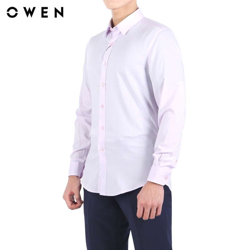 Áo sơ mi dài tay nam Owen Bamboo Slim Fit màu Tím xanh nhạt - AS23537D