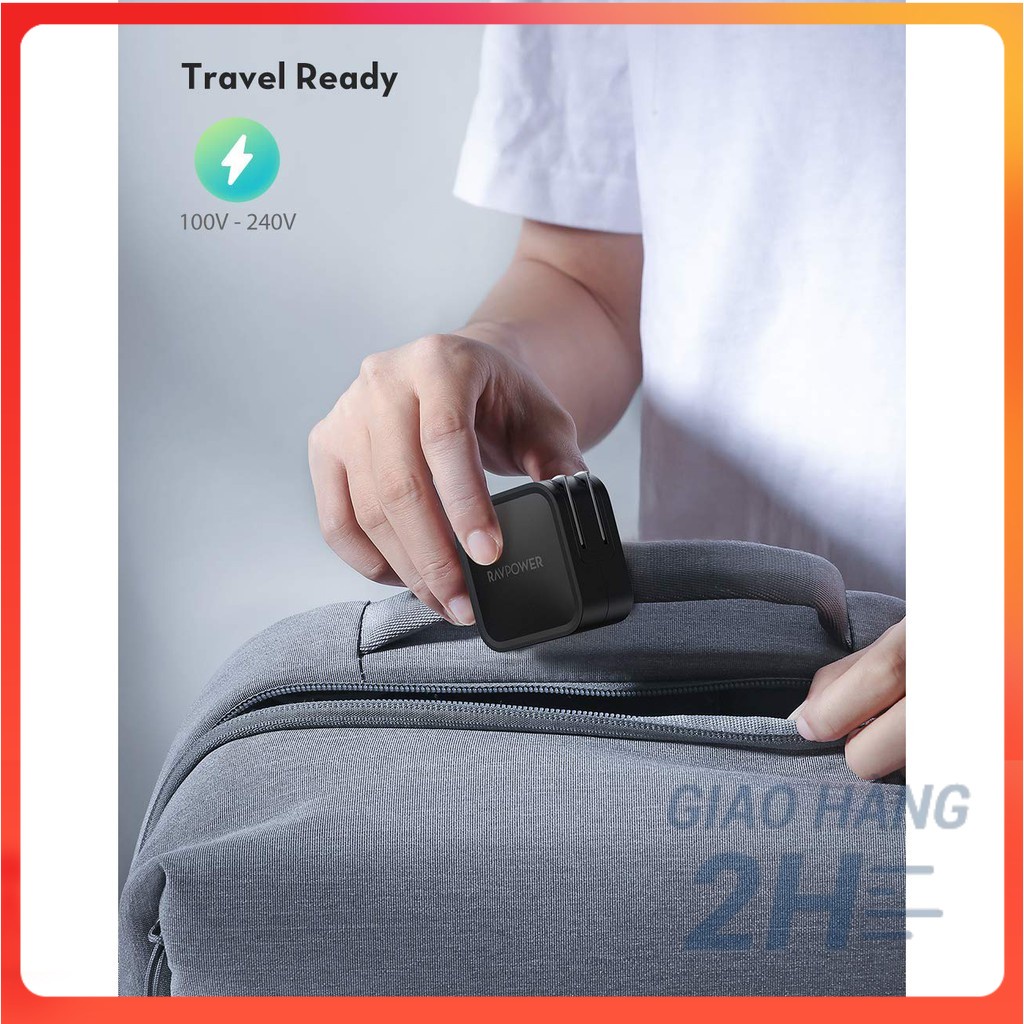 Củ Sạc Ravpower 1cổng Usb-c 61W PD 3.0 - Công Nghệ GaN RP-PC112 - ACSTORE