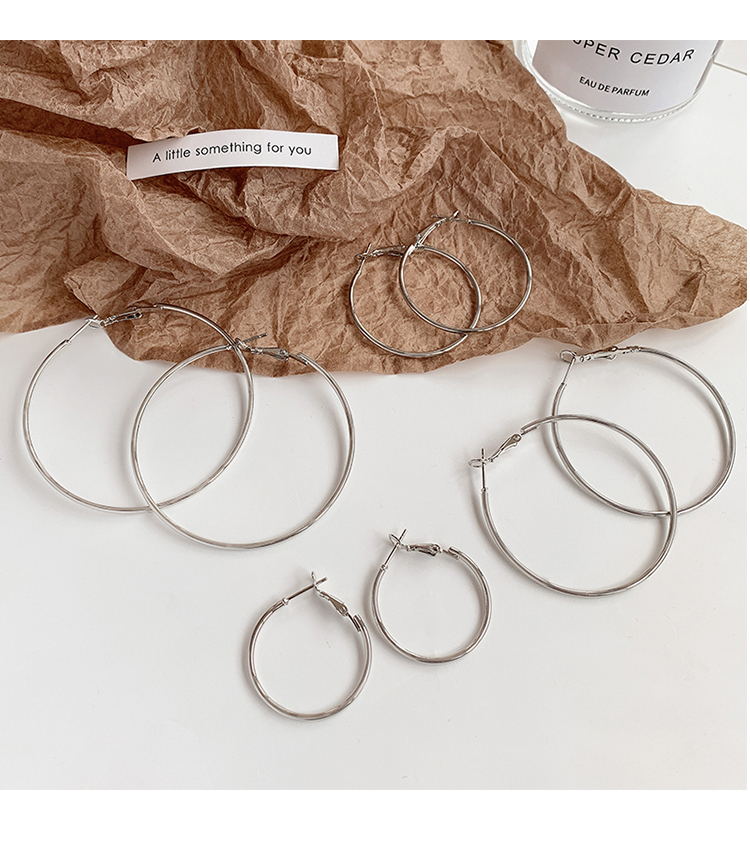 Hoa tai tròn lớn đơn giản thanh lịch thiết kế thời trang