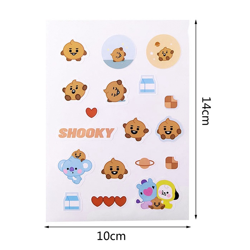 Miếng dán trang trí sổ tay hình BTS BT21 dễ thương