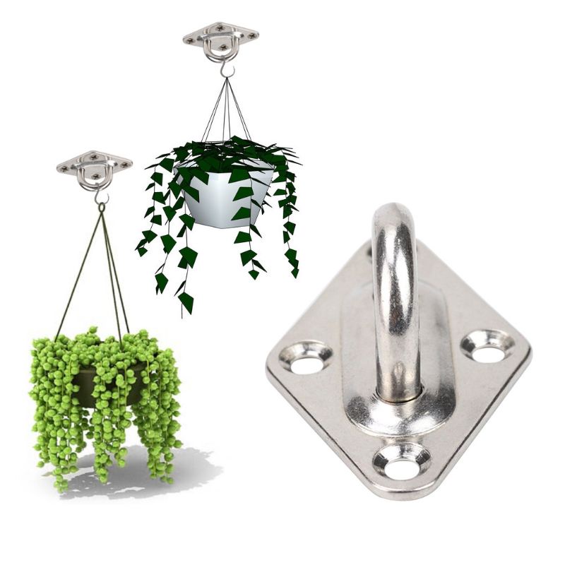 Set 4 Móc Treo Đồ Bằng Thép Không Gỉ Gắn Trần Nhà