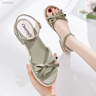 Giày Sandal Nữ Đính Nơ Phong Cách Hàn Quốc Xinh Xắn