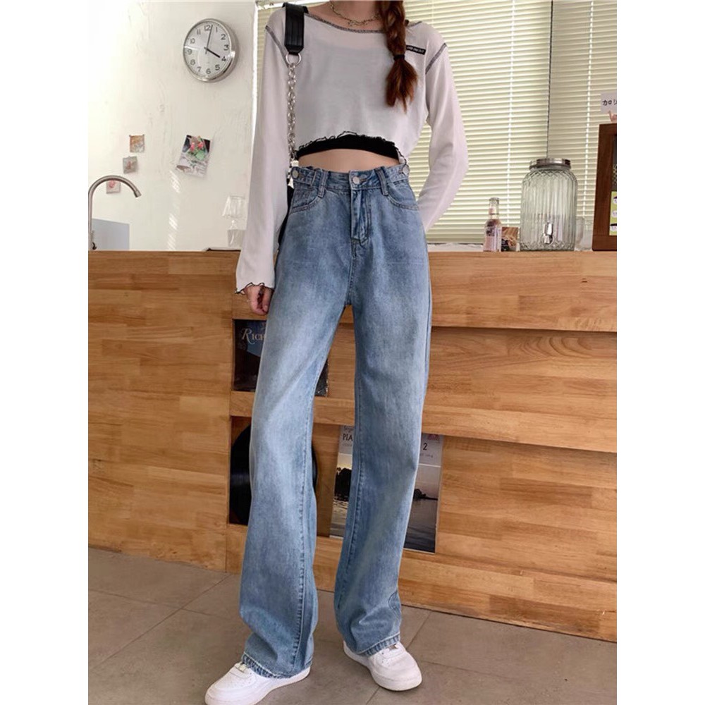 Quần Jeans Ống Rộng SIMPLE JEANS DÀI 100cm BK