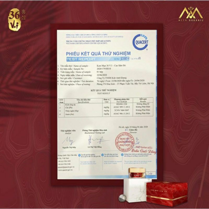 CAO MỤN SÂM ĐỎ 36 VỊ - MEEA ORGANIC