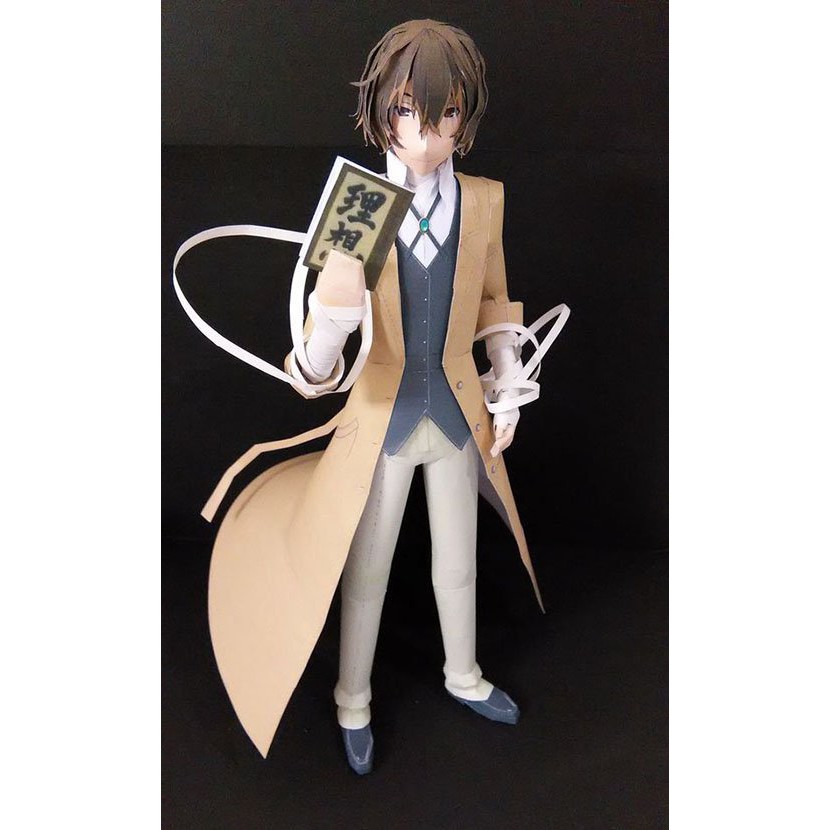 Mô hình giấy in hình Bungou Stray Dogs Dazai Văn Hào Lưu Lạc papercraft anime chibi trưng bày xinh xắn