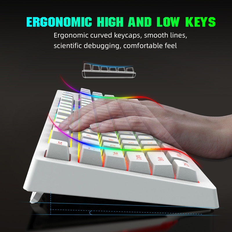 Bàn PhíM Gaming NAMA L100 87-Key RGB 2.4G Không Dây, Hỗ Trợ USB 1800mAh