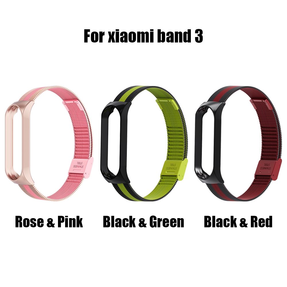 Dây đeo thay thế bằng thép không gỉ cho vòng đeo tay thông minh Xiaomi Mi Band 3 4