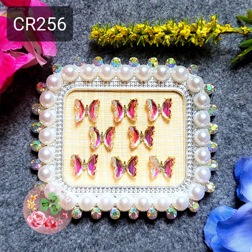 Mã CR256 - CR257 - CR293 . Charm kim loại đính đá trang trí móng siêu xinh.