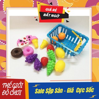 Đồ chơi giỏ hoa quả và bánh kẹo cho bé