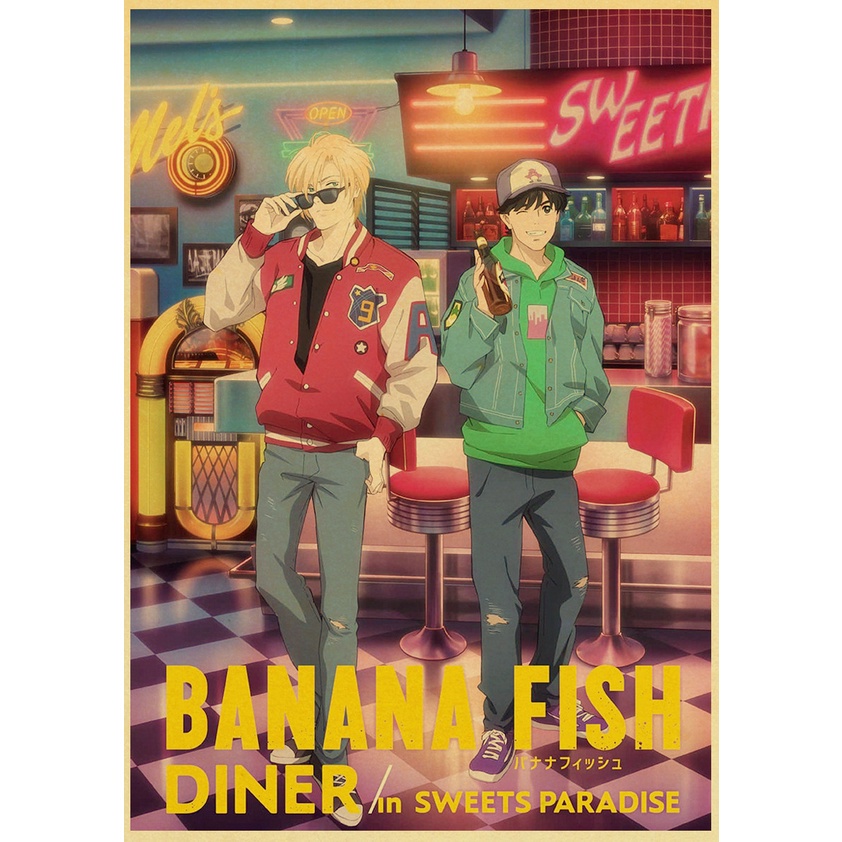 Poster Phim Hoạt Hình Anime BANANA FISH Phong Cách Retro Trang Trí Nội Thất MS: 316