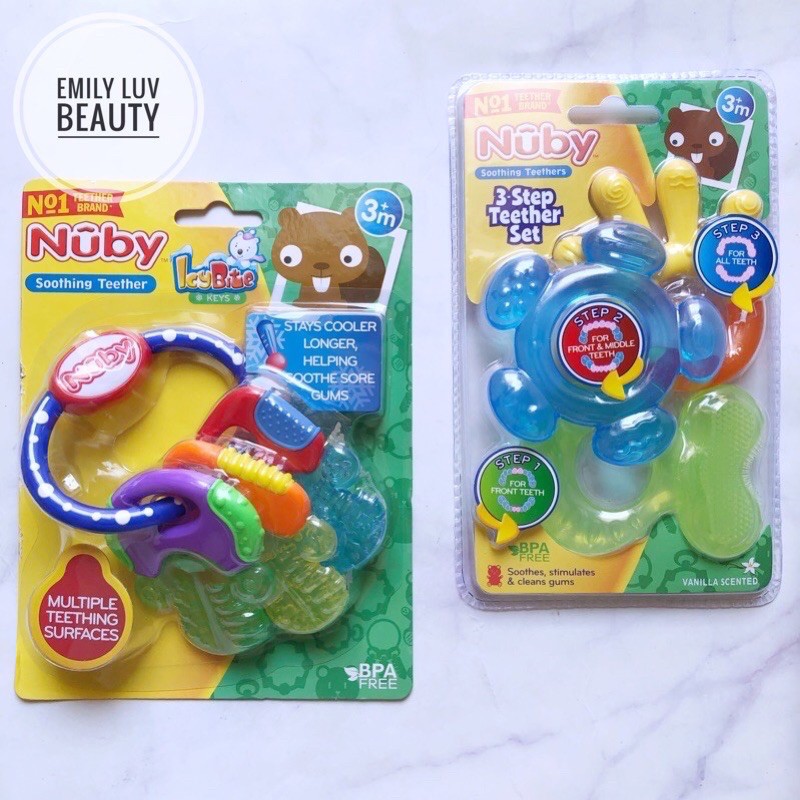 Gặm nướu silicon Nuby cho bé 3+