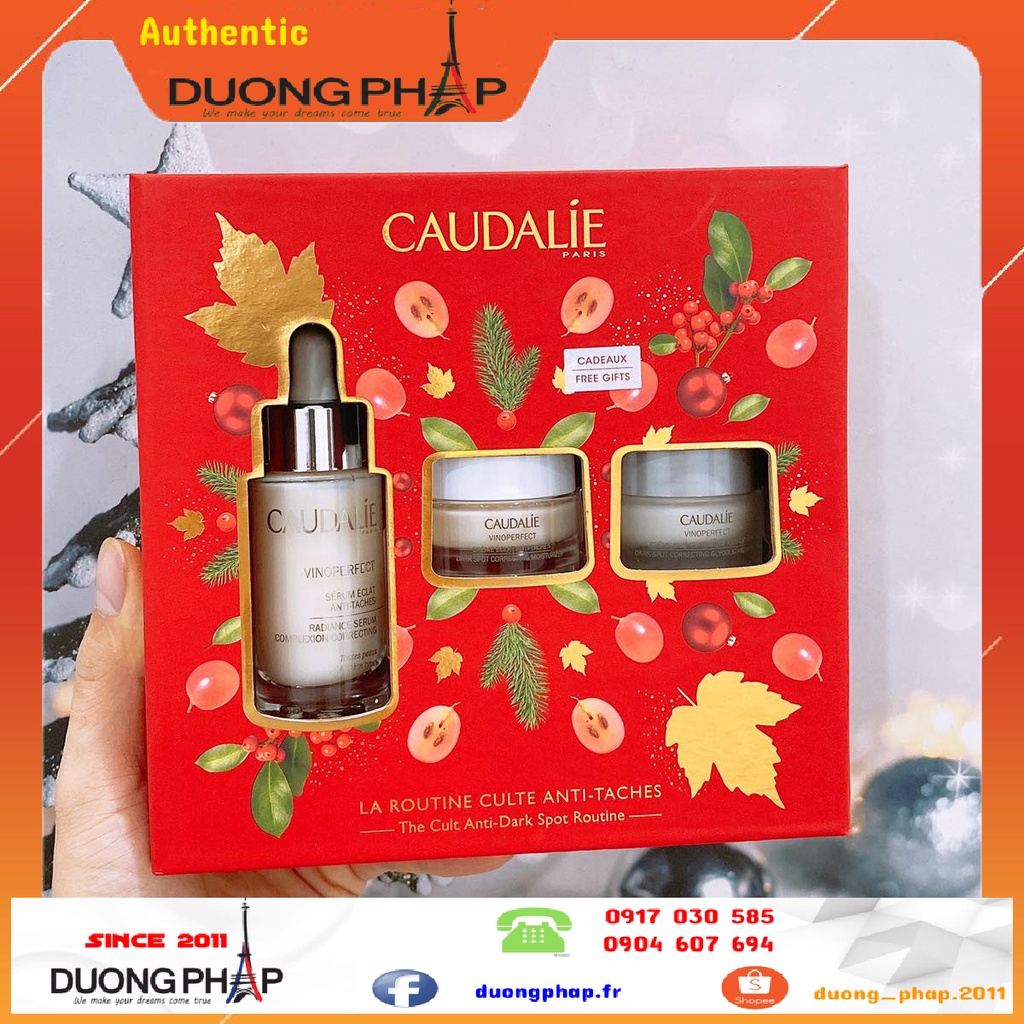 Sét Serum dưỡng trắng da Caudalie Vinoperfect Serum 30ml + Kem dưỡng ngày đêm