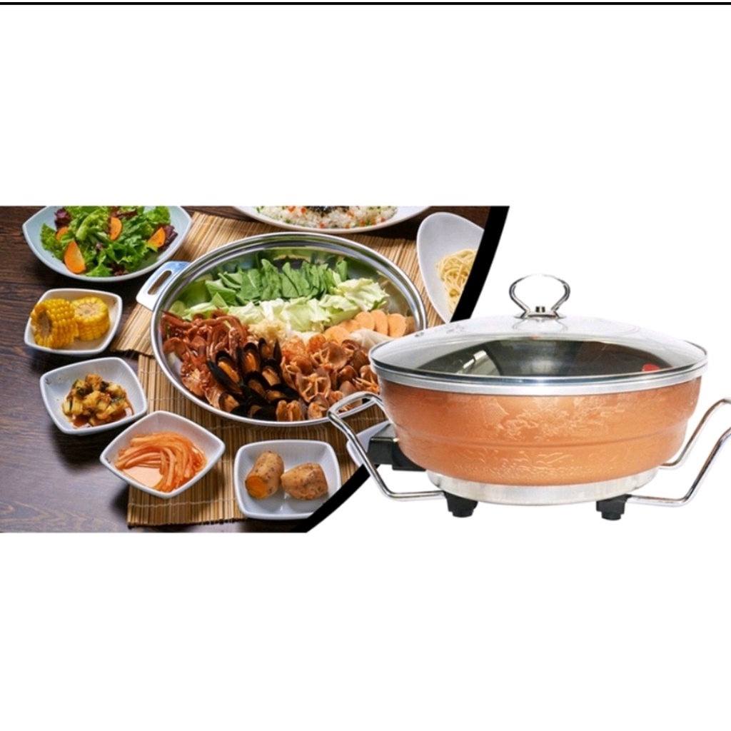 Nồi Lẩu Kiêm Chảo Điện Đa Năng Osaka Họa Tiết Vân Đá Hoa Cương  Cao Cấp