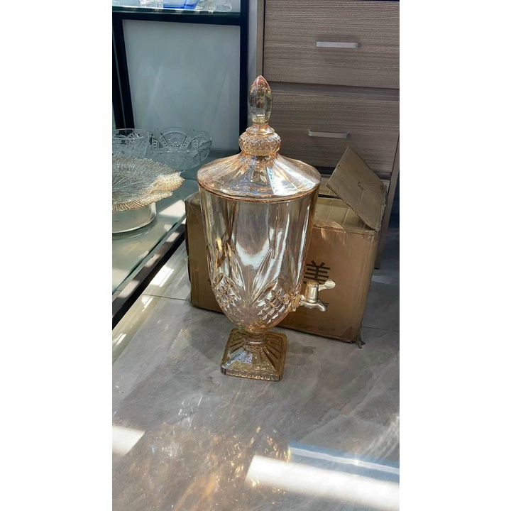 BÌNH THỦY TINH ĐỰNG NƯỚC CÓ VÒI VẶN INOX ĐA NĂNG