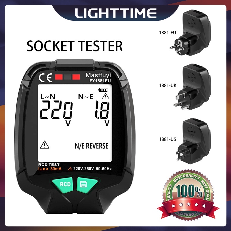 Thiết Bị Kiểm Tra Điện Áp 30V-250V RCD Phích Cắm EU / US / UK