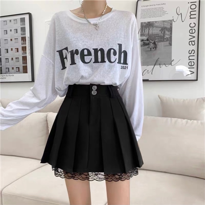 【Mizinstore】 Chân Xếp Ly Ngắn Cạp Cao Phối Ren Chất Tuyết Mưa Dày Mịn Cao Cấp (2 Lớp) | BigBuy360 - bigbuy360.vn