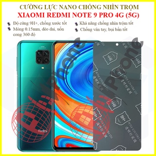 Dán chống nhìn trộm Xiaomi Redmi Note 9 Pro (5G)- Dán cường lực dẻo nano 9H+