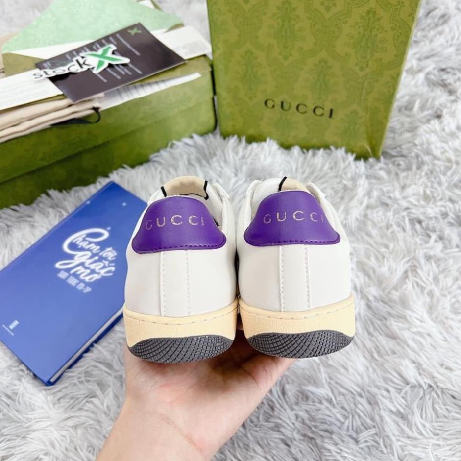 [Hàng Trung 11 xịn ] Giày thể thao GG 3 vạch 𝐆𝐮𝐜𝐜𝐢 𝐒ơ𝐧 𝐓ù𝐧𝐠 hàng cao cấp cực chất màu tím. | BigBuy360 - bigbuy360.vn