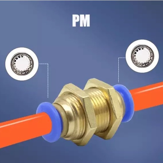 Nối phun sương, nối hơi vách ngăn, măng sông gài dây 8mm/10mm