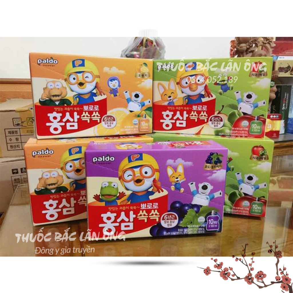 Nước hồng sâm hoa quả Paldo Pororo Hàn Quốc (nước trái cây) 100ml - Thuốc Bắc Lãn Ông