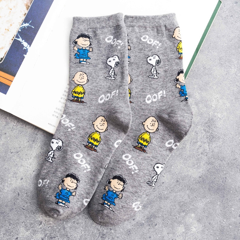 Vớ Cotton In Hoạt Hình Snoopy Kiểu Hàn Quốc Dễ Thương Cho Nam Và Nữ