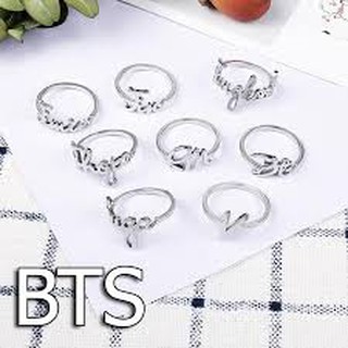 Nhẫn BTS chữ nổi , tên các thành viên BTS