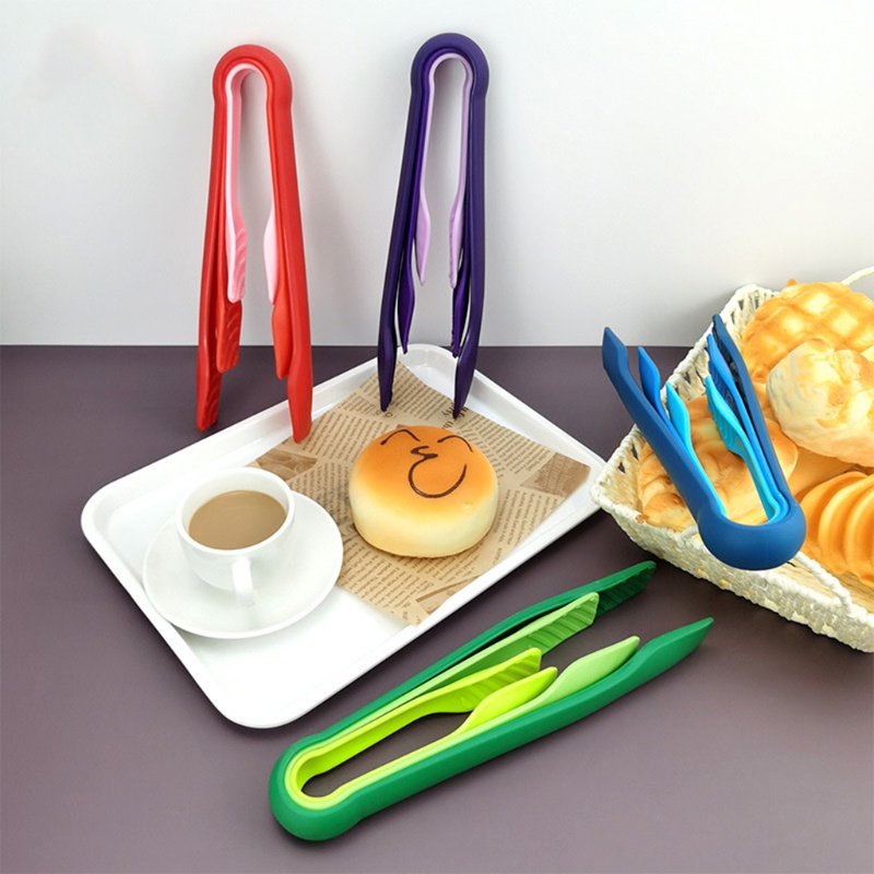 Set 3 kẹp gắp thức ăn bằng nhựa chống trượt tiện dụng